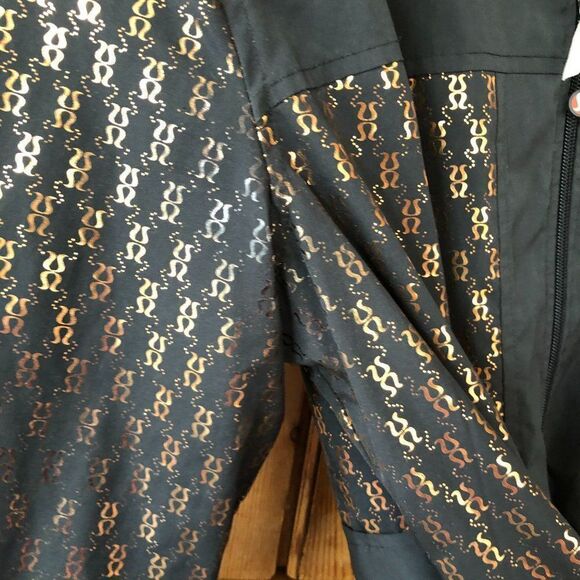 Lululemon Size 6 Limited Edition Gold Foil Logo Zip Jacket RARE Tie Back Shimmer - Picture 5 of 9